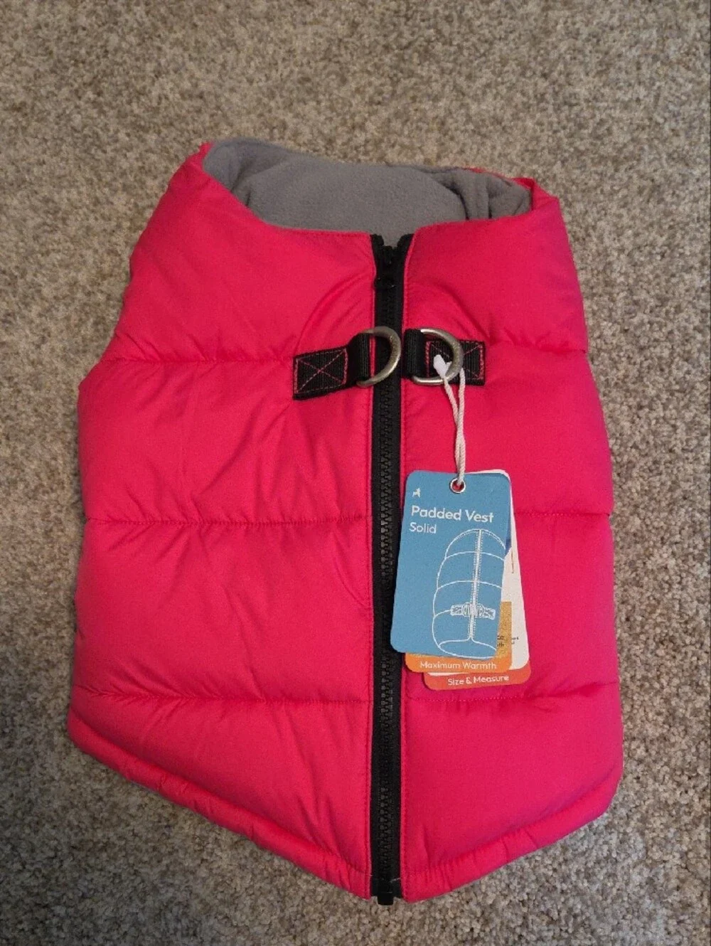 Gooby Padded Dog Vest in Solid Pink - Small